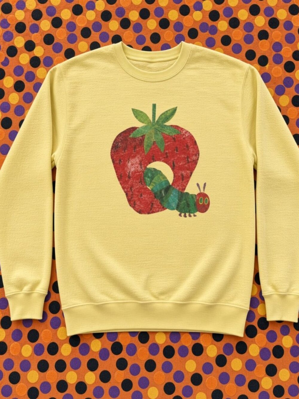 The Very Hungry Caterpillar Strawberry Graphic Sweatshirt Gildan Heavy Blend
